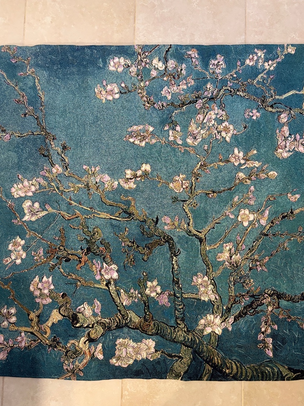 Teal Floral Branch Tapestry
